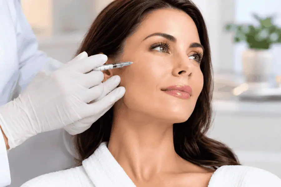 Patient undergoing cosmetic injectable treatment at Angel Face Injections in Stoneham, MA